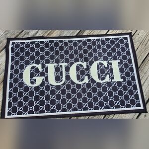 Gucci Black and White Patterned Home Accent Mat